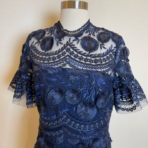 Shoshanna Lace Overlay Dress